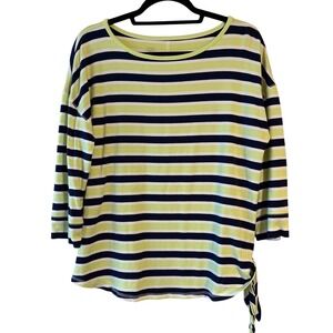 T by Talbots UPF 50+ Women's‎ Striped Tie Hem Tunic Top Large Petite